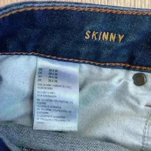 American Eagle Men’s Dark Wash Skinny Jeans 360 Extreme Flex - Size 28x30 - Picture 8 of 8